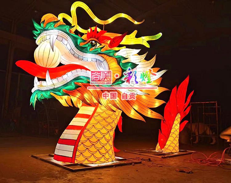 端午節(jié)龍舟龍頭、龍尾彩燈的亮燈測試效果