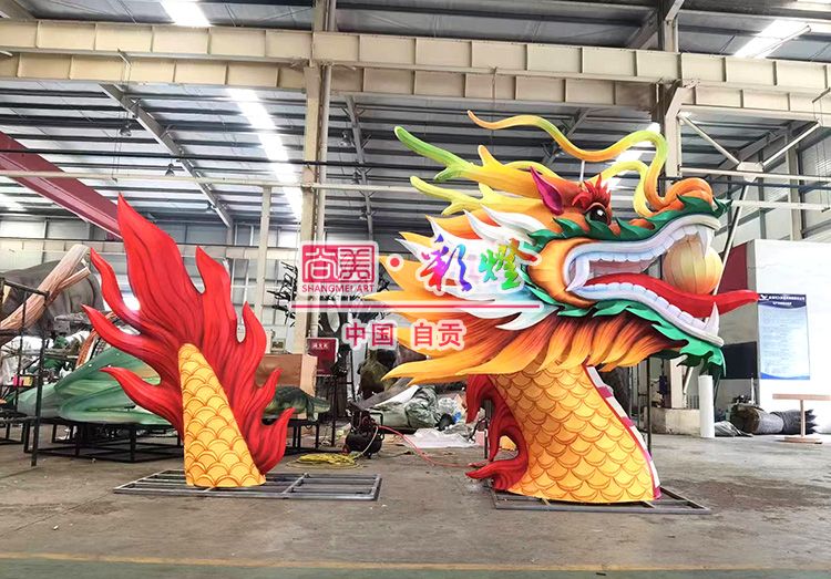 端午龍舟龍頭、龍尾美工著色噴涂白天效果